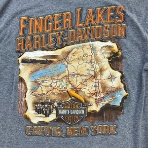 Harley Davidson Shirt Mens Medium World Finest Motorcycles Finger Lakes New York